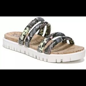 Sam Edelman Narina Circus Sandals  Sz 7 Colorful Snakeskin Pattern